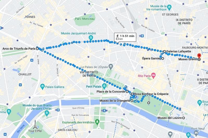 Mapa día 2 París